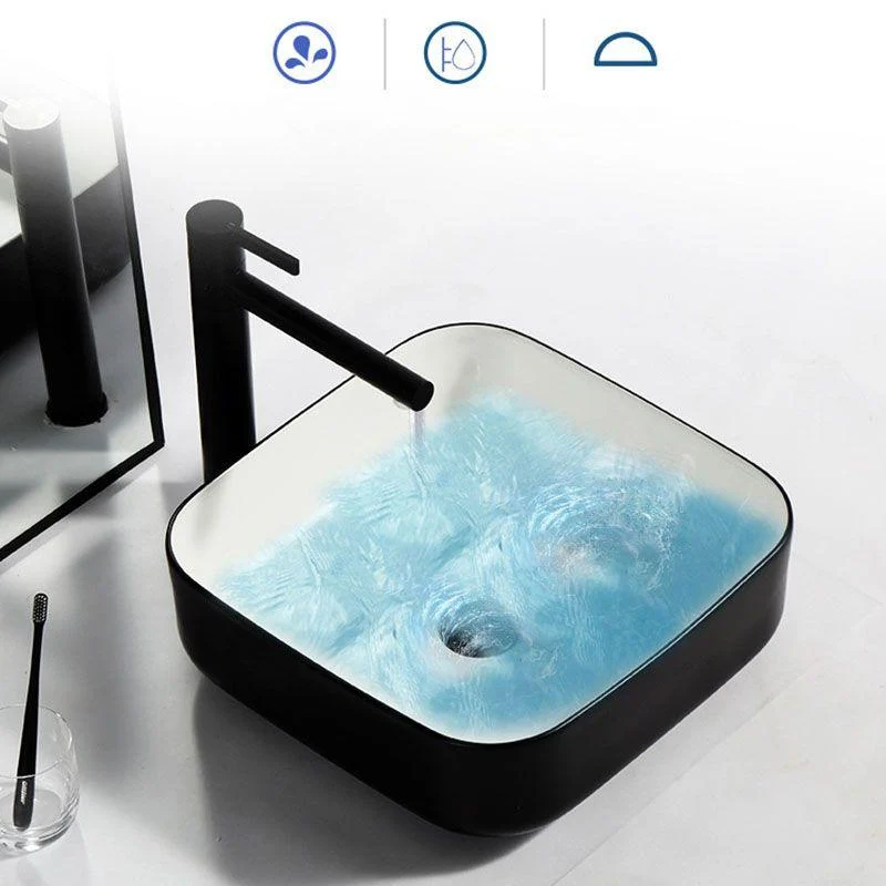 Modern Bathroom Sink Pop-Up Drain Rectangular Trough Sink without Tap -Bathlova