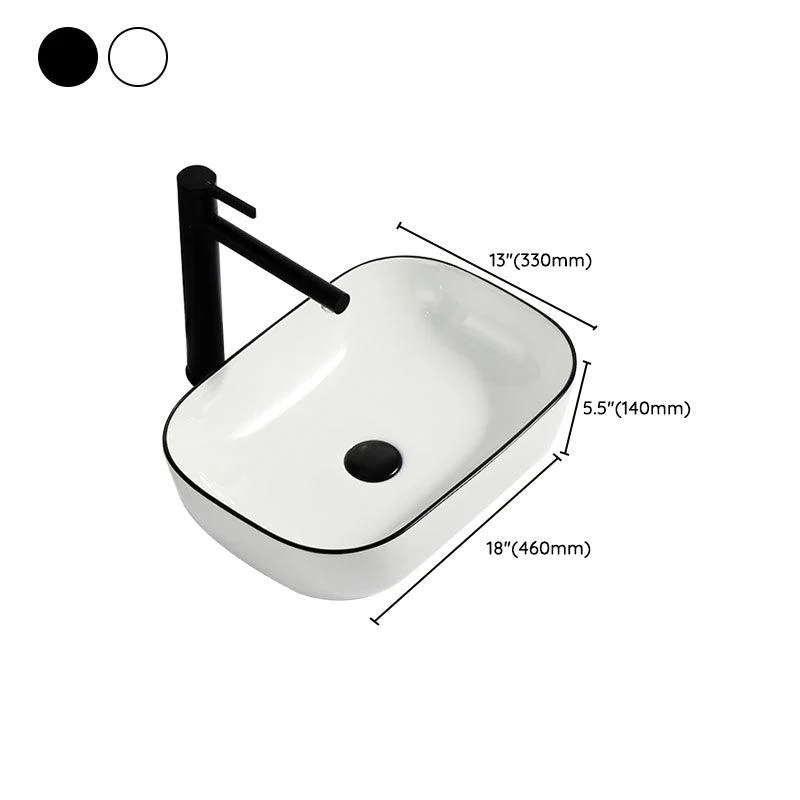 Modern Bathroom Sink Pop-Up Drain Rectangular Trough Sink without Tap -Bathlova