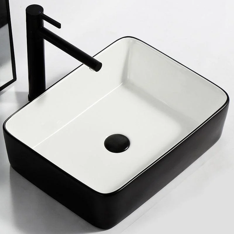 Modern Bathroom Sink Pop-Up Drain Rectangular Trough Sink without Tap -Bathlova