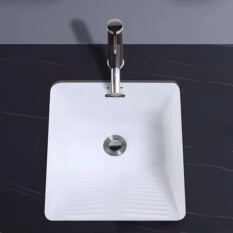 Modern Bathroom Sink Porcelain Bathroom Sink with Rectangular Shape(Not Included Taps) -Bathlova