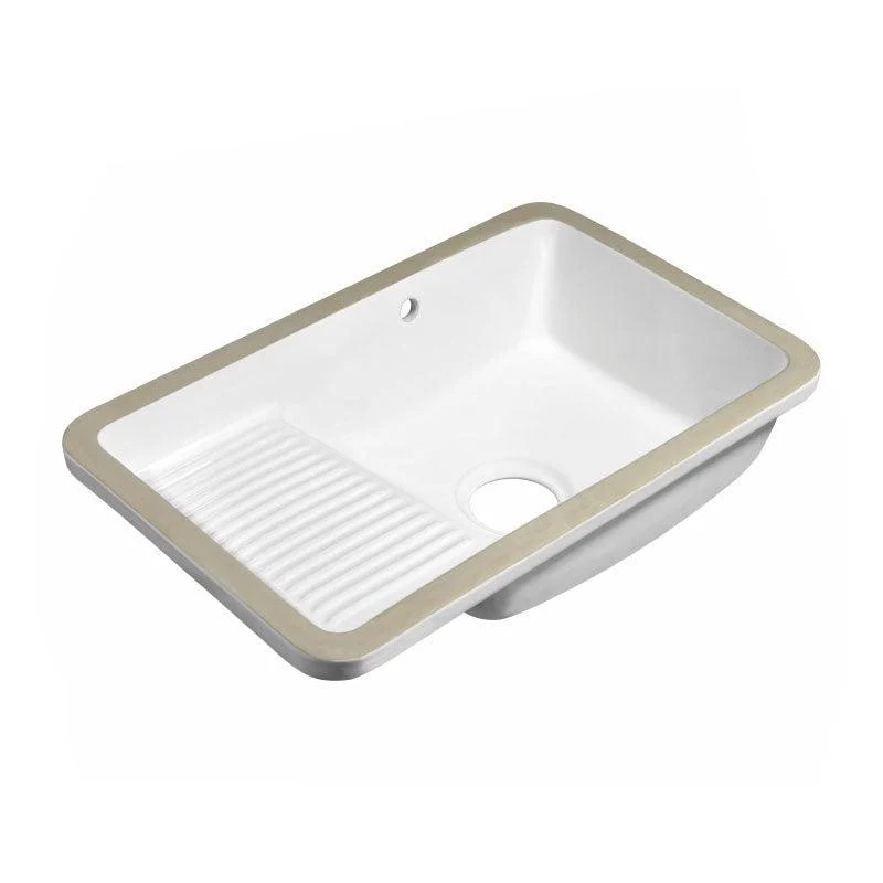 Modern Bathroom Sink Porcelain Bathroom Sink with Rectangular Shape(Not Included Taps) -Bathlova