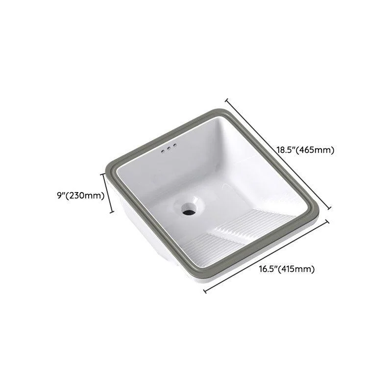 Modern Bathroom Sink Porcelain Bathroom Sink with Rectangular Shape(Not Included Taps) -Bathlova