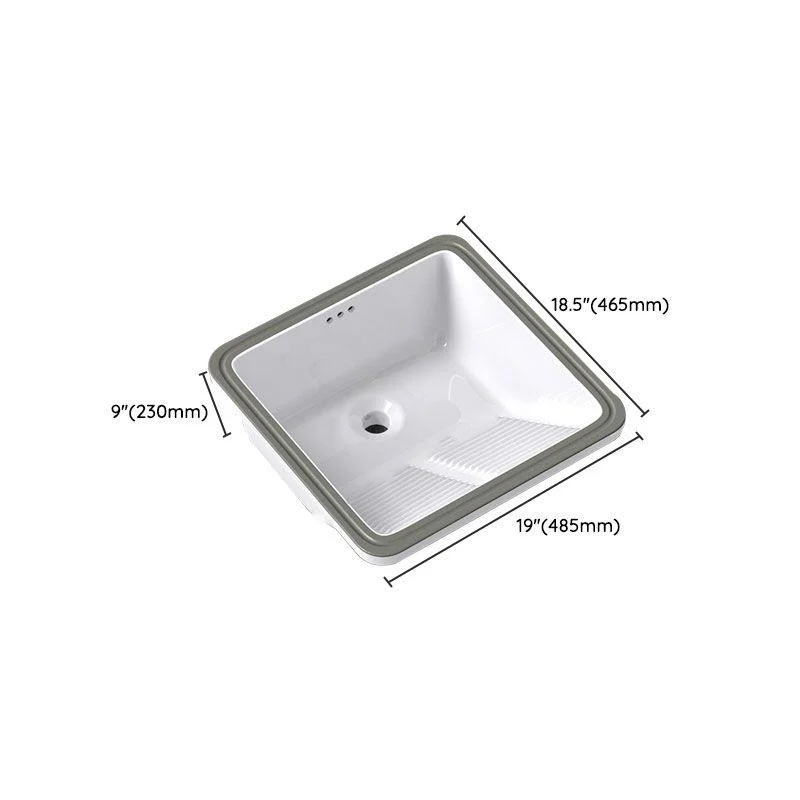 Modern Bathroom Sink Porcelain Bathroom Sink with Rectangular Shape(Not Included Taps) -Bathlova