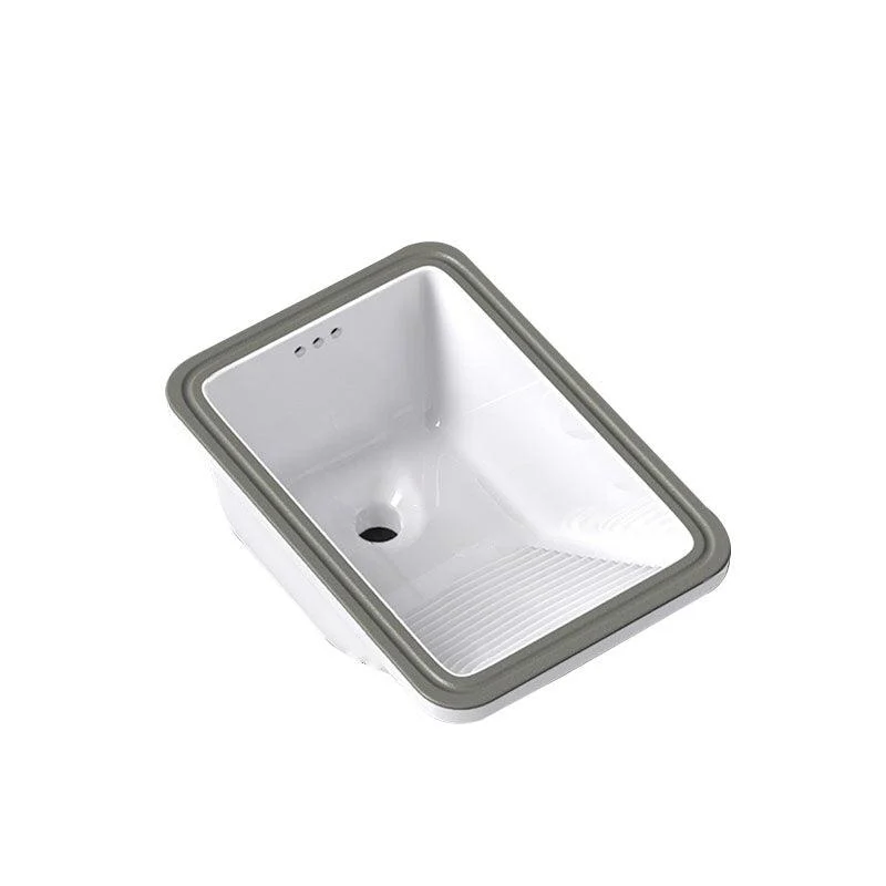 Modern Bathroom Sink Porcelain Bathroom Sink with Rectangular Shape(Not Included Taps) -Bathlova