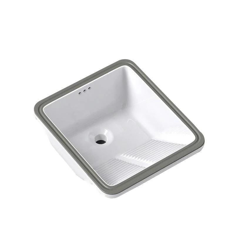 Modern Bathroom Sink Porcelain Bathroom Sink with Rectangular Shape(Not Included Taps) -Bathlova