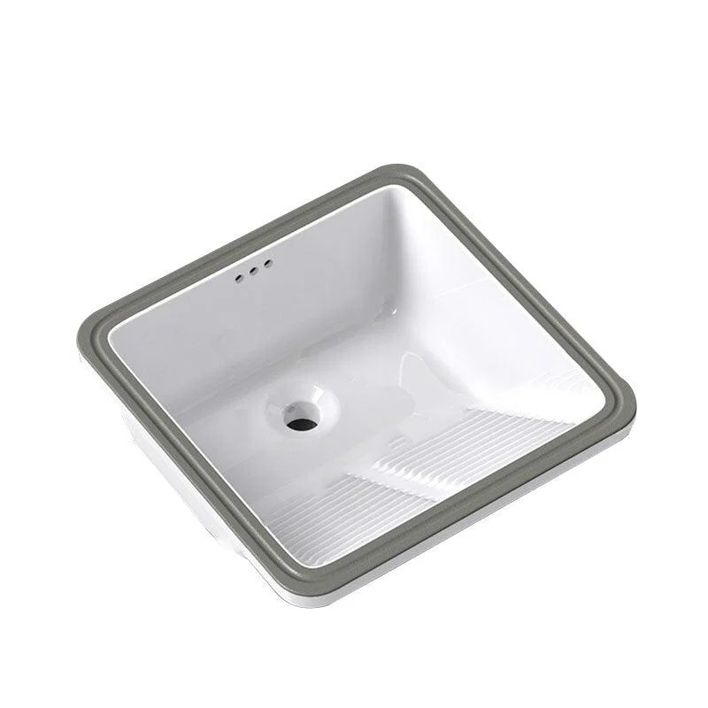 Modern Bathroom Sink Porcelain Bathroom Sink with Rectangular Shape(Not Included Taps) -Bathlova