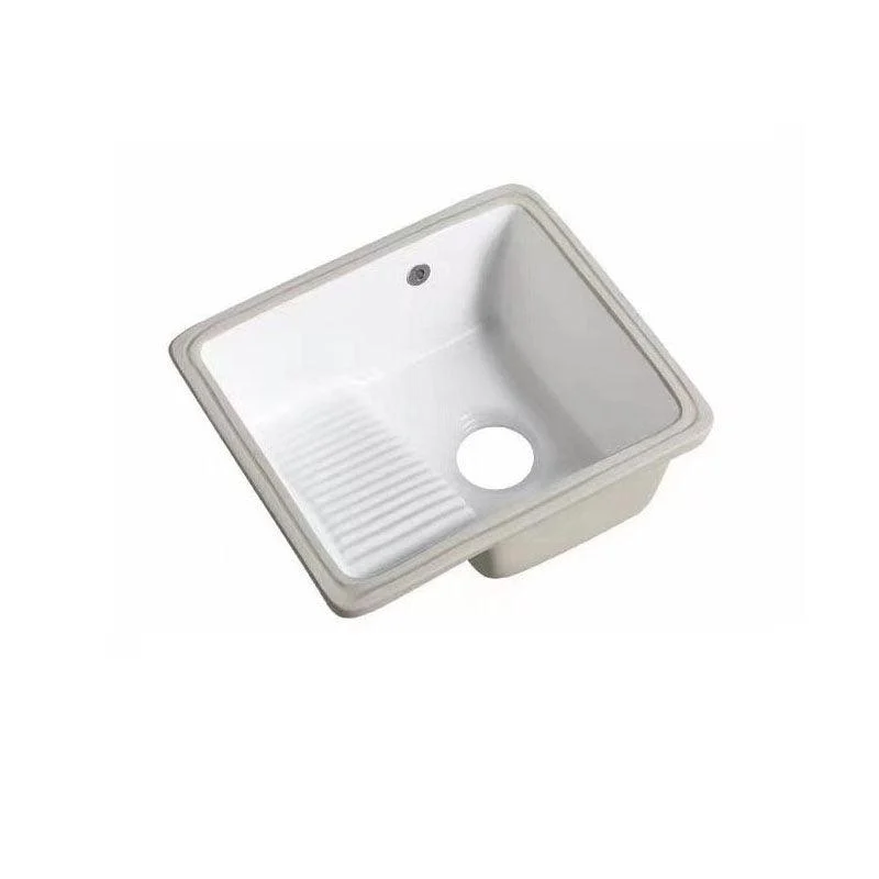 Modern Bathroom Sink Porcelain Bathroom Sink with Rectangular Shape(Not Included Taps) -Bathlova