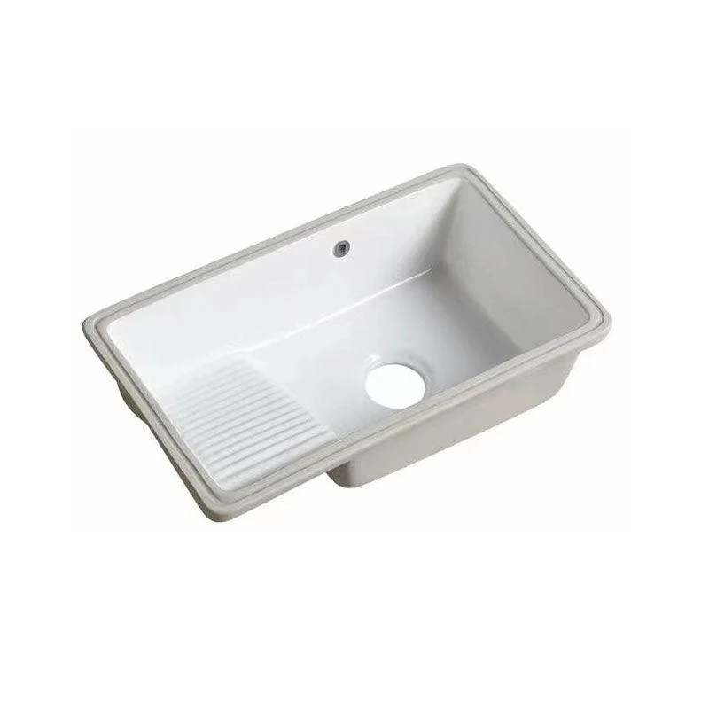 Modern Bathroom Sink Porcelain Bathroom Sink with Rectangular Shape(Not Included Taps) -Bathlova