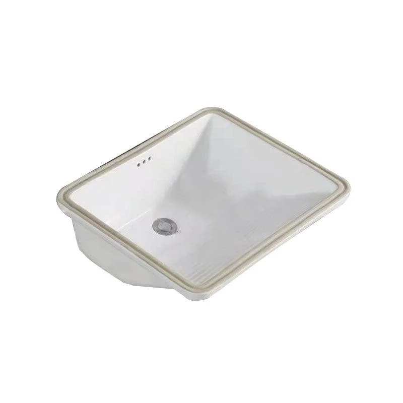 Modern Bathroom Sink Porcelain Bathroom Sink with Rectangular Shape(Not Included Taps) -Bathlova