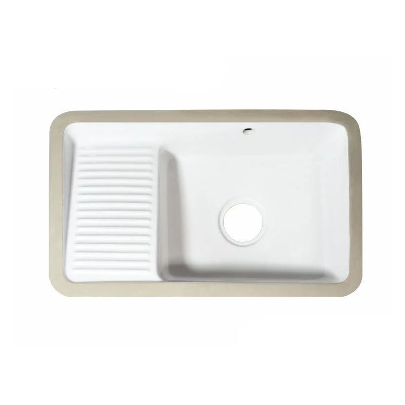 Modern Bathroom Sink Porcelain Bathroom Sink with Rectangular Shape(Not Included Taps) -Bathlova