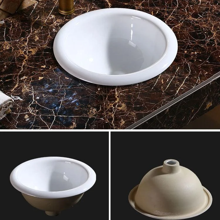 Modern Bathroom Sink Porcelain Oval-Shape Drop-in Bathroom Sink with Pop-Up Drain -Bathlova