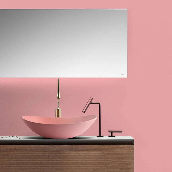 Modern Bathroom Sink Porcelain Oval with Basin and Tap Vessel Lavatory Sink -Bathlova