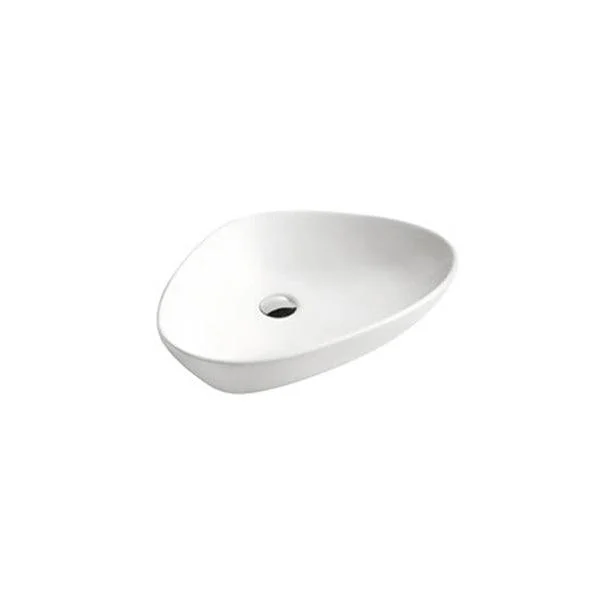 Modern Bathroom Sink Porcelain Pop-Up Drain Oval-Shape Vessel Sink (Tap Not Included) -Bathlova