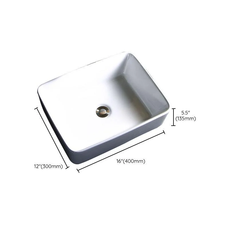 Modern Bathroom Sink Porcelain Pop-Up Drain Round Vessel Bathroom Sink -Bathlova