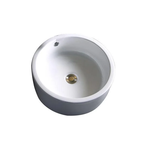 Modern Bathroom Sink Porcelain Pop-Up Drain Round Vessel Bathroom Sink -Bathlova