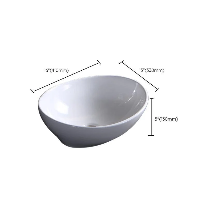 Modern Bathroom Sink Porcelain Pop-Up Drain Round Vessel Bathroom Sink -Bathlova