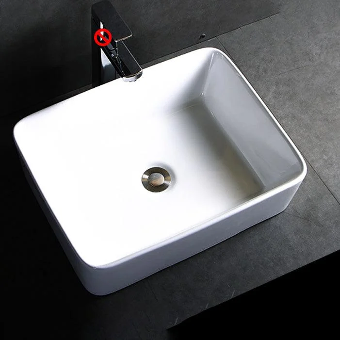 Modern Bathroom Sink Porcelain Pop-Up Drain Round Vessel Bathroom Sink -Bathlova