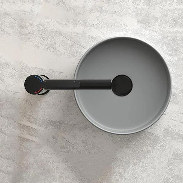 Modern Bathroom Sink Porcelain Pop-Up Drain Round Vessel Lavatory Sink -Bathlova