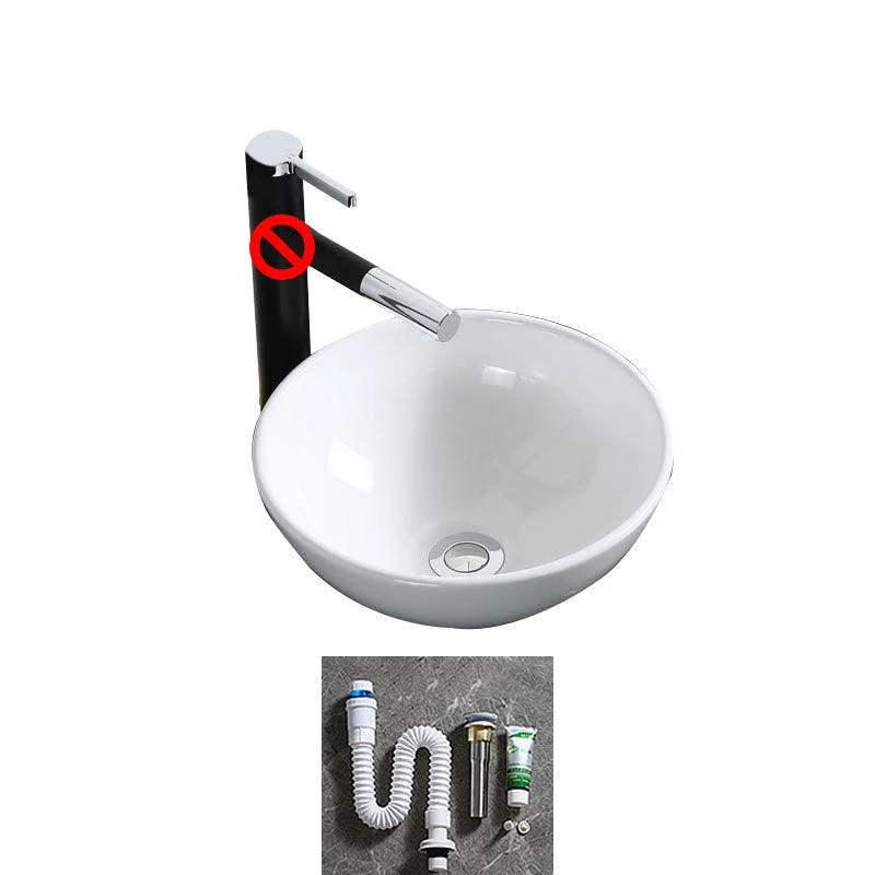 Modern Bathroom Sink Porcelain Rectangle Bathroom Sink in White(Not Including Tap) -Bathlova