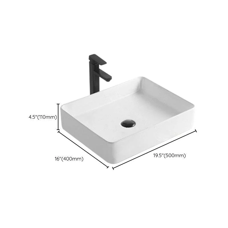 Modern Bathroom Sink Porcelain Rectangular Pop-Up Drain and Drain Assembly Basin Sink -Bathlova