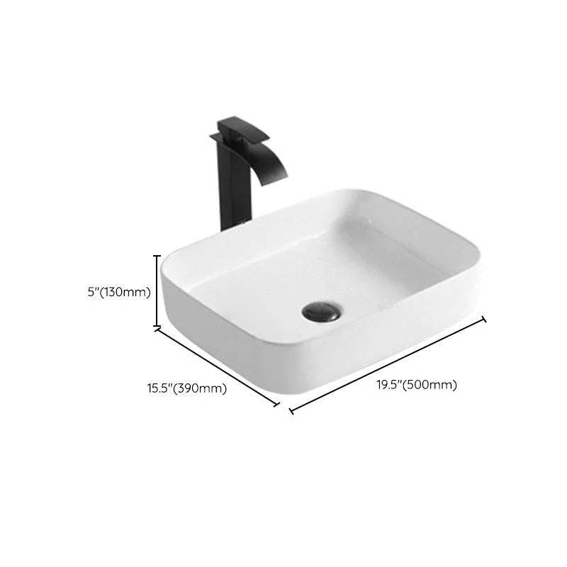 Modern Bathroom Sink Porcelain Rectangular Pop-Up Drain and Drain Assembly Basin Sink -Bathlova