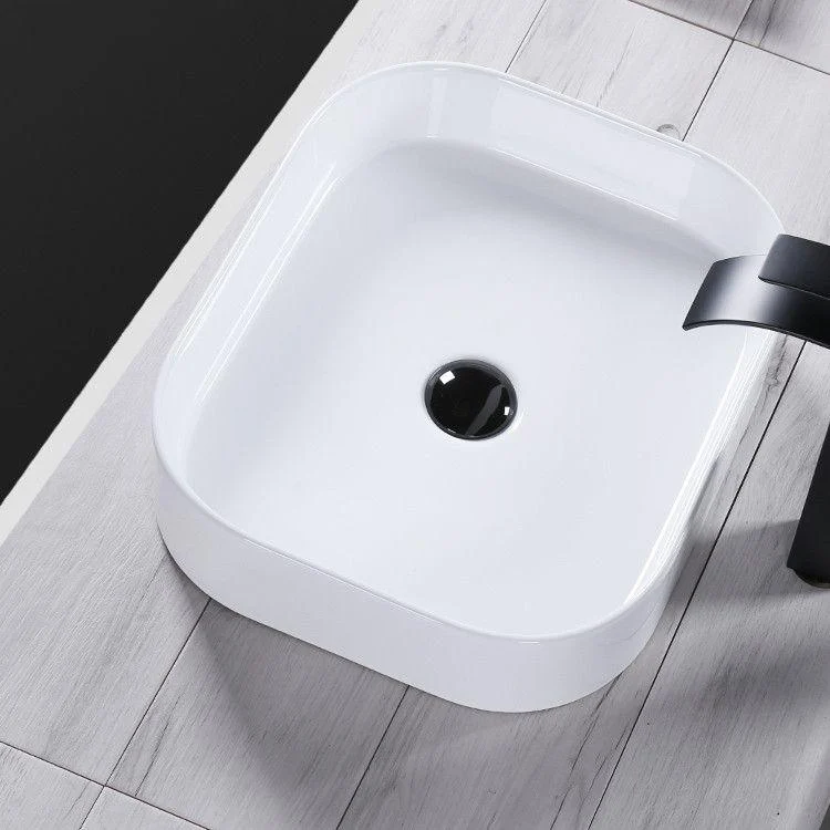 Modern Bathroom Sink Porcelain Rectangular Pop-Up Drain and Drain Assembly Basin Sink -Bathlova