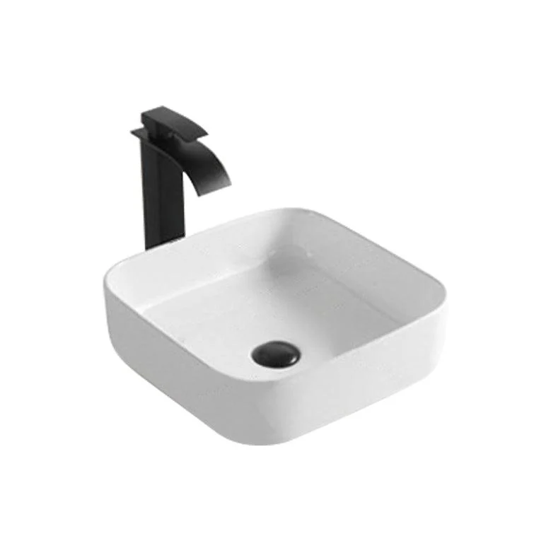 Modern Bathroom Sink Porcelain Rectangular Pop-Up Drain and Drain Assembly Basin Sink -Bathlova