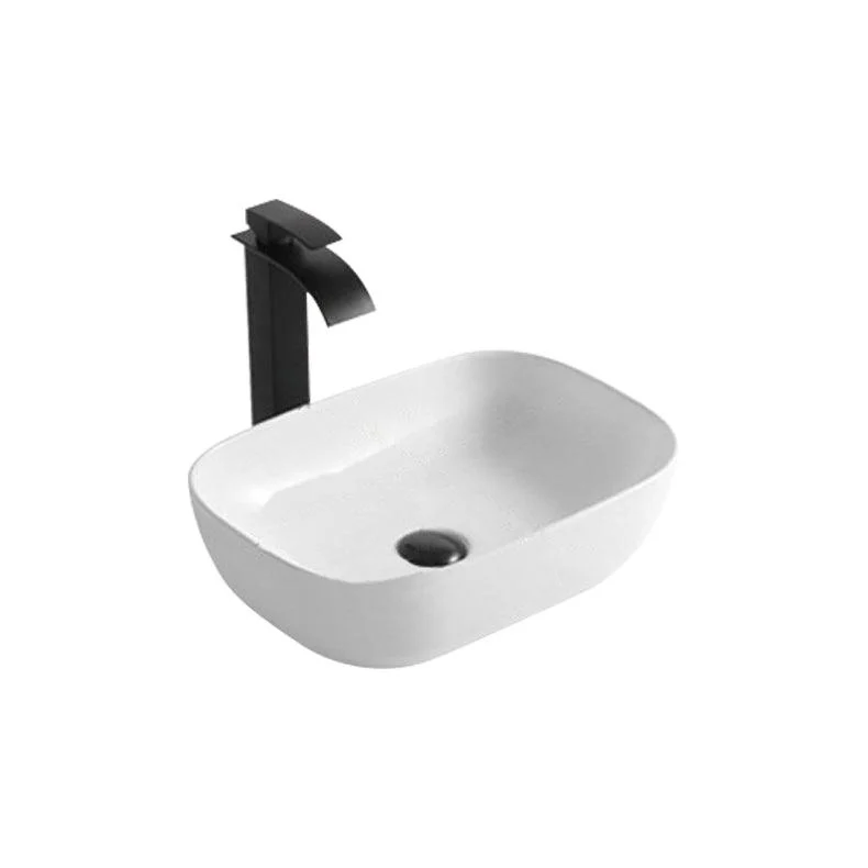 Modern Bathroom Sink Porcelain Rectangular Pop-Up Drain and Drain Assembly Basin Sink -Bathlova