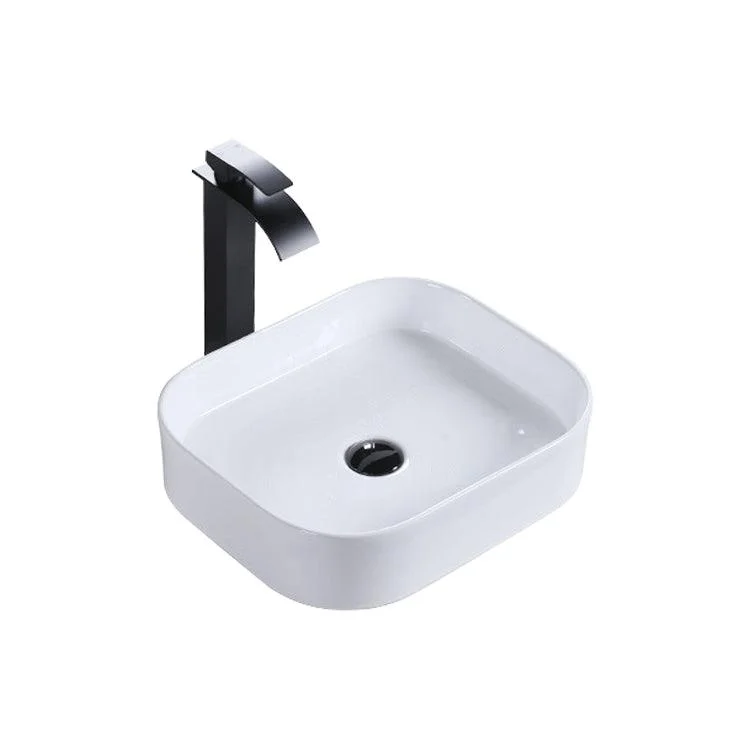 Modern Bathroom Sink Porcelain Rectangular Pop-Up Drain and Drain Assembly Basin Sink -Bathlova