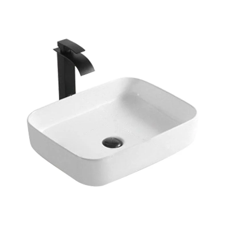 Modern Bathroom Sink Porcelain Rectangular Pop-Up Drain and Drain Assembly Basin Sink -Bathlova