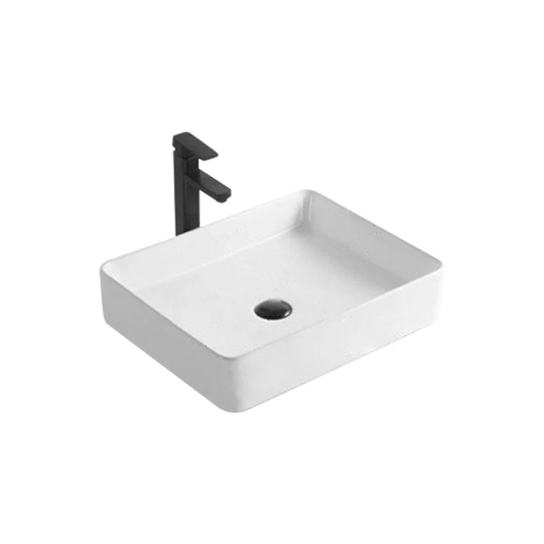 Modern Bathroom Sink Porcelain Rectangular Pop-Up Drain and Drain Assembly Basin Sink -Bathlova