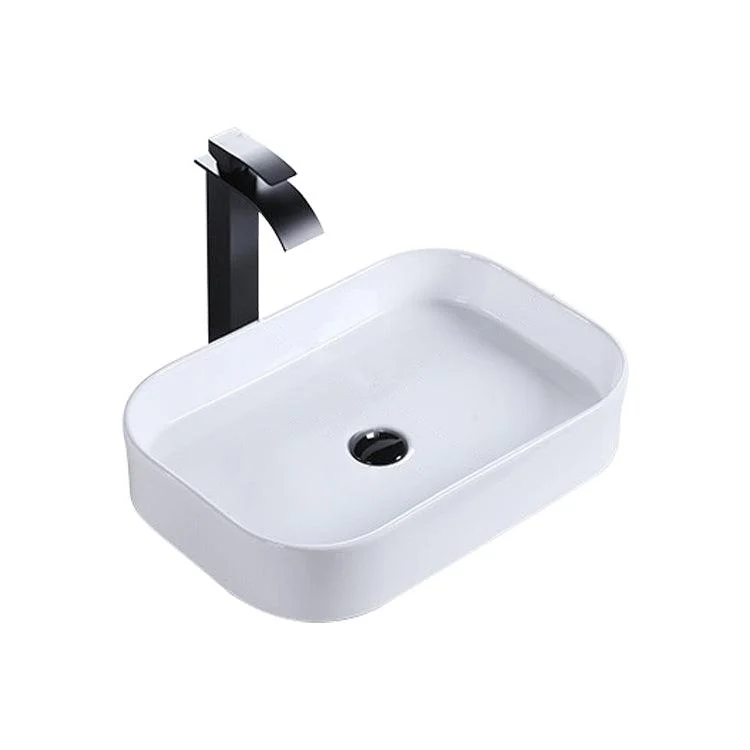 Modern Bathroom Sink Porcelain Rectangular Pop-Up Drain and Drain Assembly Basin Sink -Bathlova