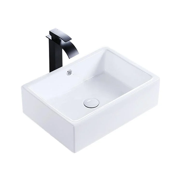 Modern Bathroom Sink Porcelain Rectangular Pop-Up Drain and Drain Assembly Basin Sink -Bathlova