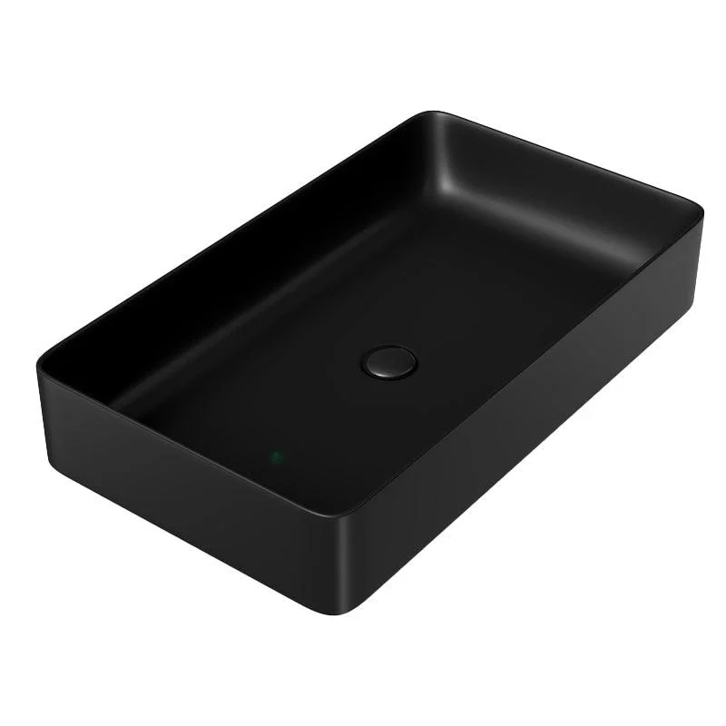 Modern Bathroom Sink Porcelain Rectangular with Drain Assembly and Tap Vessel Sink -Bathlova