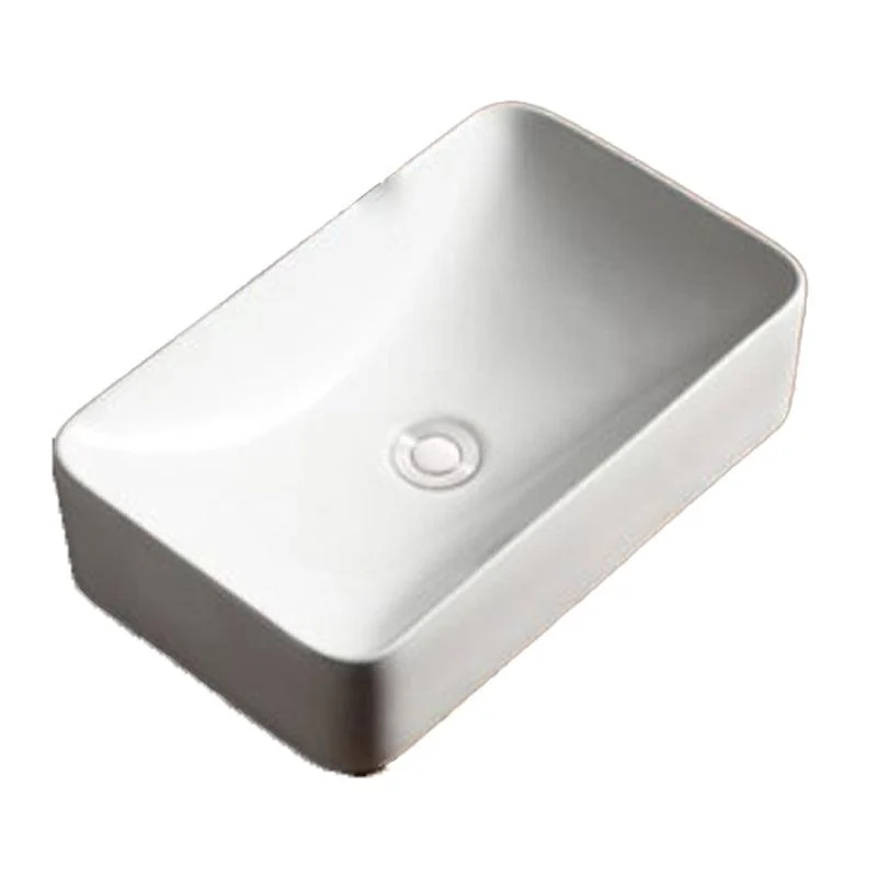 Modern Bathroom Sink Porcelain Rectangular with Drain Assembly Vessel Lavatory Sink -Bathlova