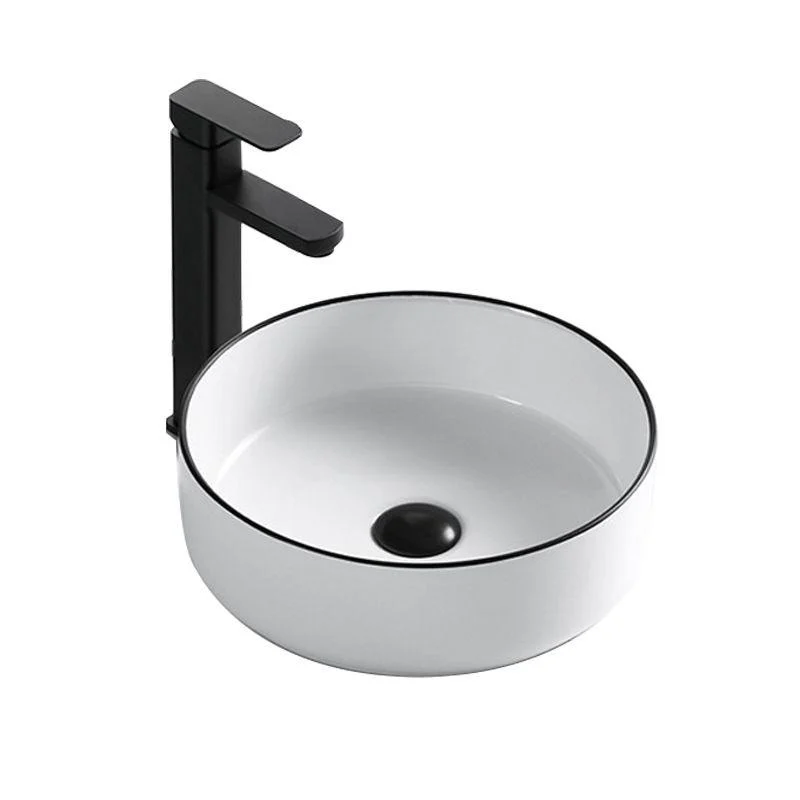 Modern Bathroom Sink Porcelain Rectangular with Overflow and Drain Assembly Basin Sink -Bathlova