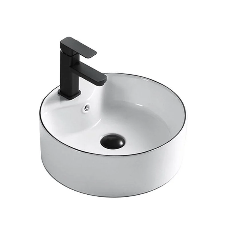 Modern Bathroom Sink Porcelain Rectangular with Overflow and Drain Assembly Basin Sink -Bathlova