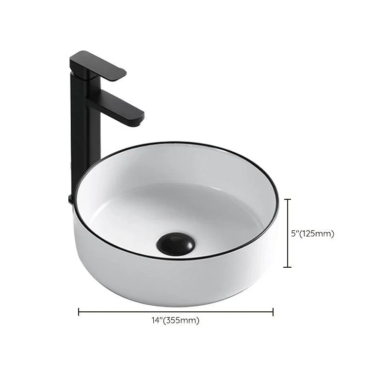 Modern Bathroom Sink Porcelain Rectangular with Overflow and Drain Assembly Basin Sink -Bathlova