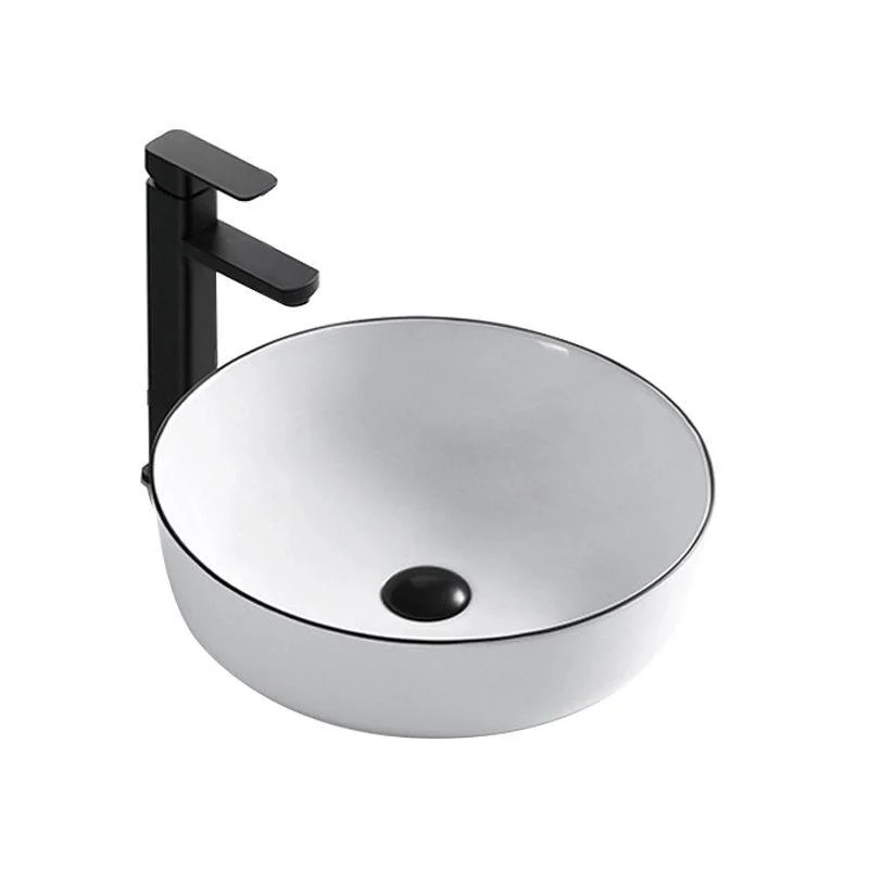 Modern Bathroom Sink Porcelain Rectangular with Overflow and Drain Assembly Basin Sink -Bathlova