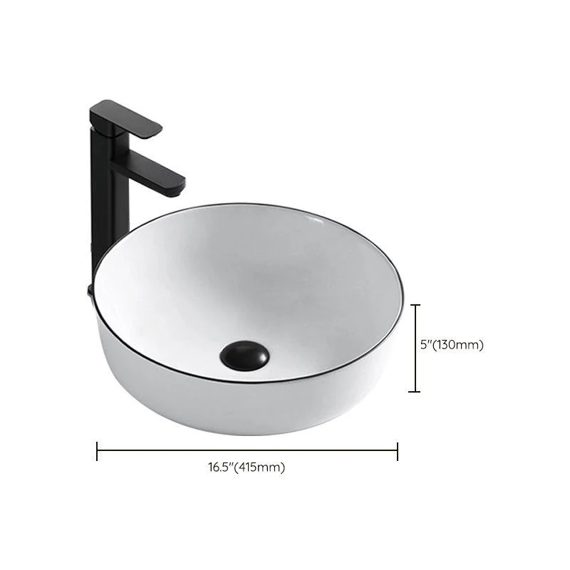 Modern Bathroom Sink Porcelain Rectangular with Overflow and Drain Assembly Basin Sink -Bathlova