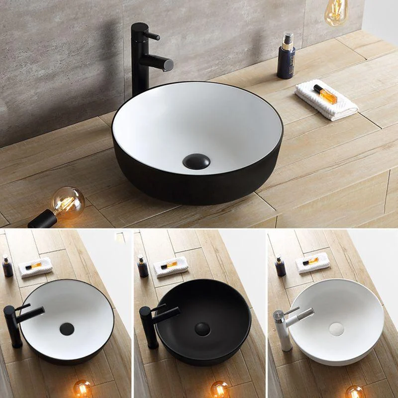 Modern Bathroom Sink Porcelain Rectangular with Pop-Up Drain and Tap Wash Stand -Bathlova