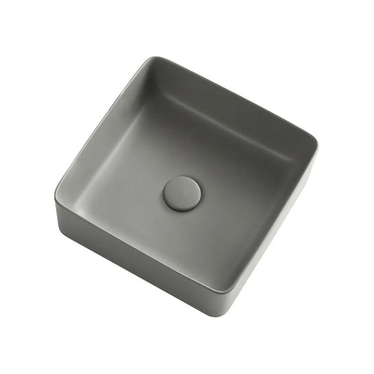 Modern Bathroom Sink Porcelain Rectangular with Pop-Up Drain Vessel Lavatory Sink -Bathlova