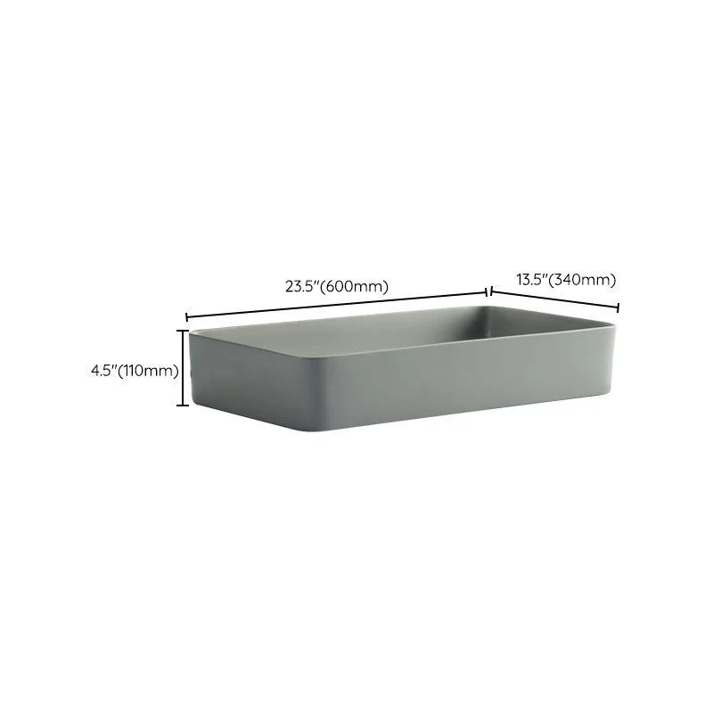 Modern Bathroom Sink Porcelain Rectangular with Pop-Up Drain Vessel Lavatory Sink -Bathlova