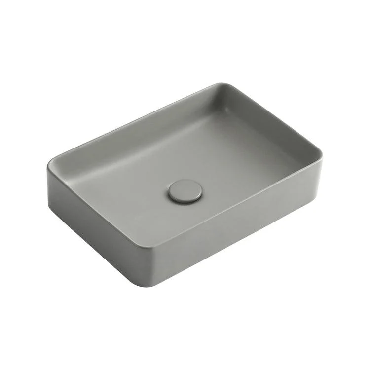 Modern Bathroom Sink Porcelain Rectangular with Pop-Up Drain Vessel Lavatory Sink -Bathlova