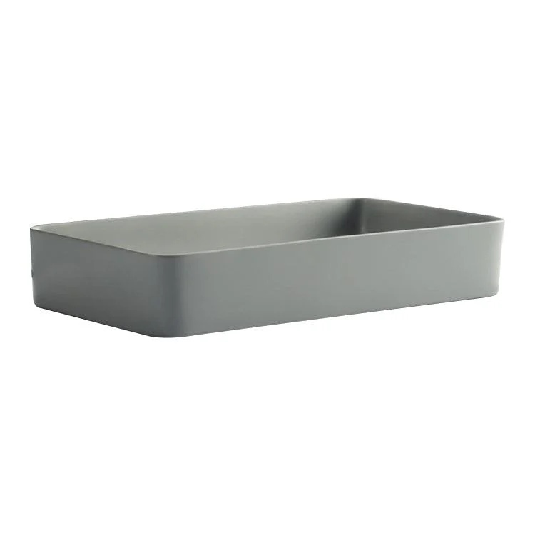 Modern Bathroom Sink Porcelain Rectangular with Pop-Up Drain Vessel Lavatory Sink -Bathlova