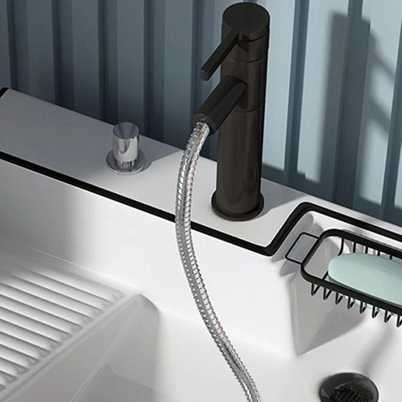 Modern Bathroom Sink Porcelain Right Basin with Pop-Up Drain and Tap Wash Stand -Bathlova