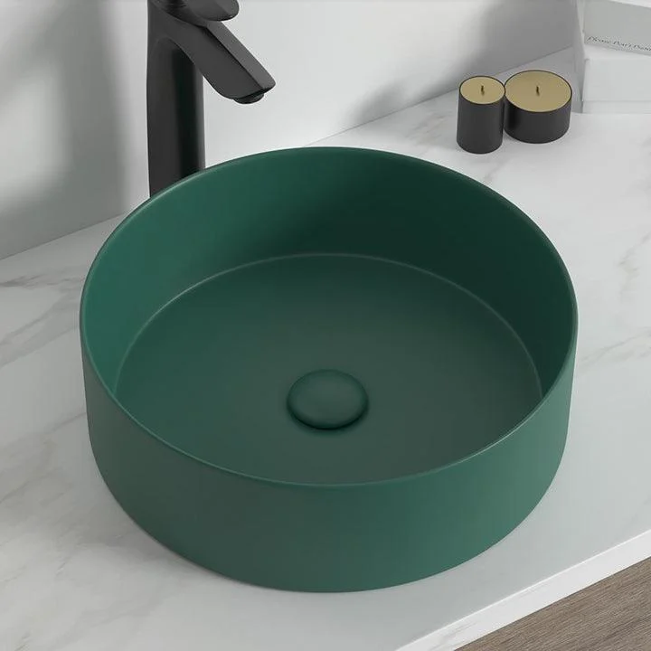 Modern Bathroom Sink Porcelain Round Wash Stand (Tap Not Included ) -Bathlova