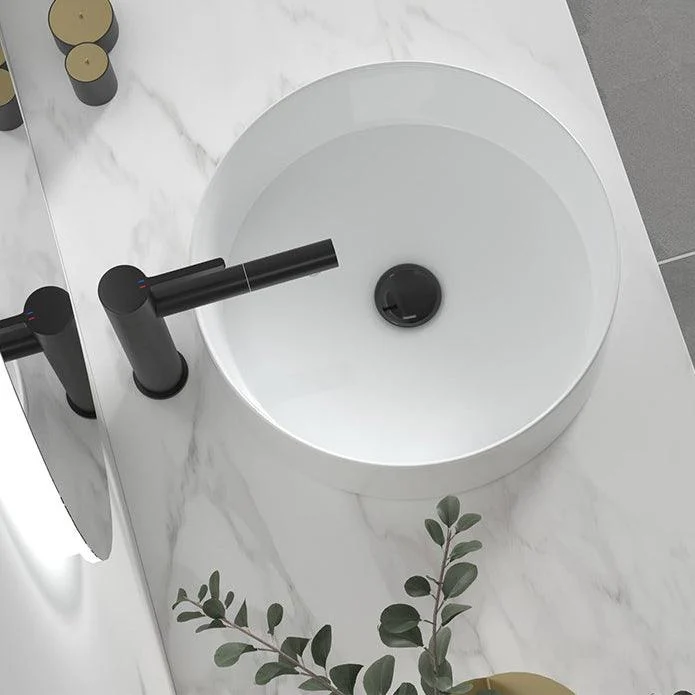 Modern Bathroom Sink Porcelain Round Wash Stand (Tap Not Included ) -Bathlova