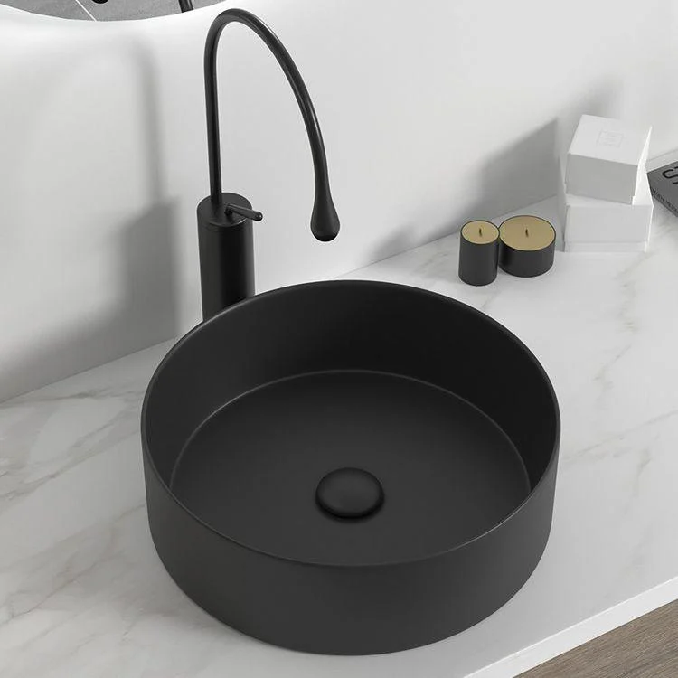 Modern Bathroom Sink Porcelain Round Wash Stand (Tap Not Included ) -Bathlova