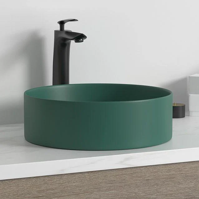 Modern Bathroom Sink Porcelain Round Wash Stand (Tap Not Included ) -Bathlova